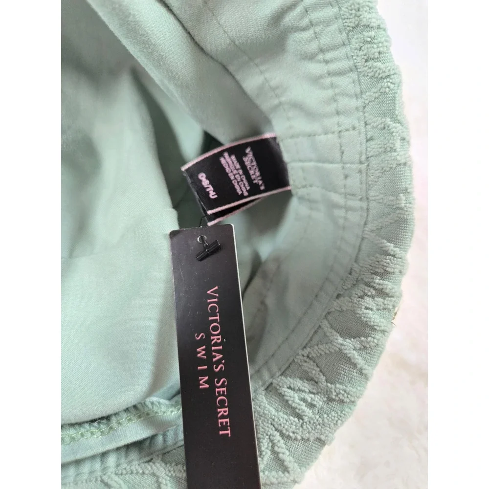Victoria's‎ Secret Swim Sage Green Terry Cloth Logo Bucket Hat OS NWT